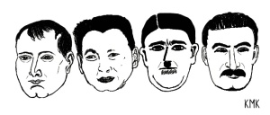 Tekening van vier dictators